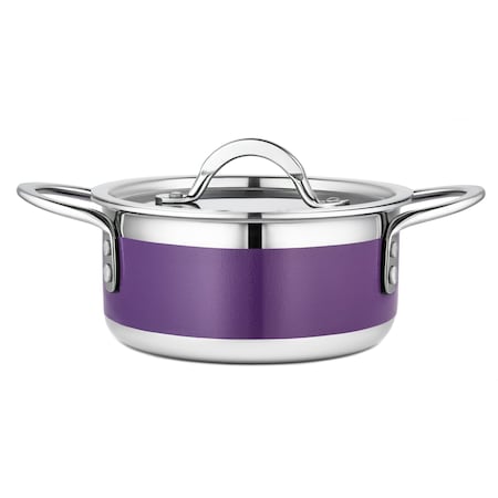Bon Chef Country French 2 Pot W/Cover 7" X 3" 1 Qt 22 Oz - Purple 71299-CF2-P